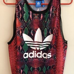 Adidas mesh snake print Jersey tank top